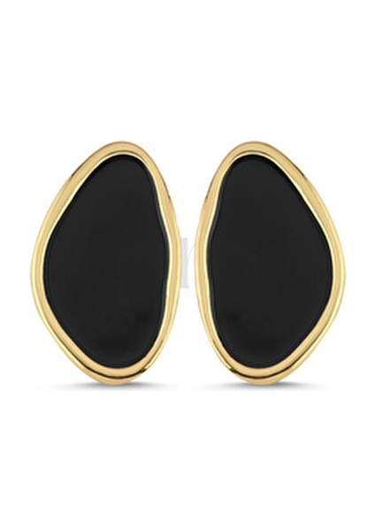 Çelik Lin Küpe Kadın Kullanımı İçin Modern Çivi Modeli Siyah Renk modelleri