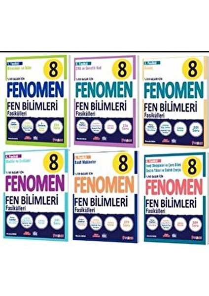 8. Sınıf Fen Bilimleri Fasikülleri 6 Kitap LGS Hazırlık İçin 680 Sayfa fiyatları