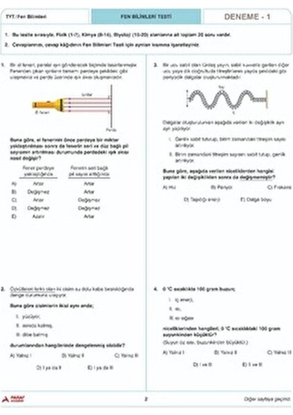 TYT Fen Bilimler Garanti Konular Soru Bankası Normal Boy 2025 Yılı İçin