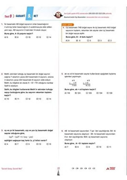 Paraf Akademi KPSS-AGS Matematik Geometri Soru Bankası 128 Sayfa 30 Net Garantili indirimleri