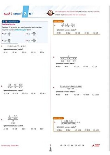 Paraf Akademi KPSS-AGS Matematik Geometri Soru Bankası 128 Sayfa 30 Net Garantili