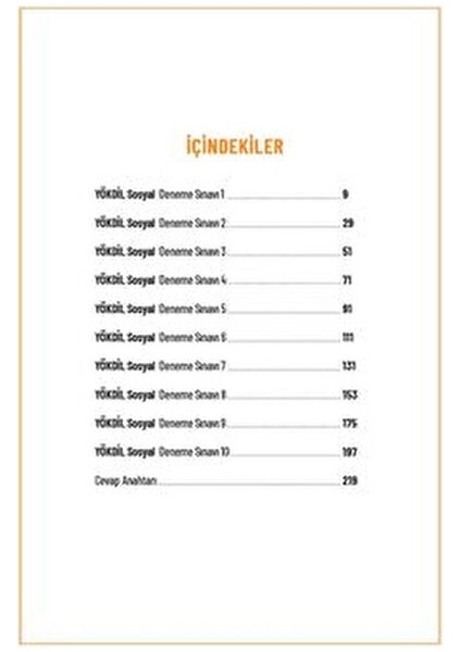 YÖKDİL Sosyal Bilimler Deneme Sınavları Ciltli 208 Sayfa Mesleki Hazırlık