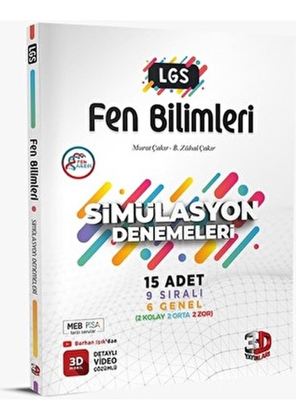 8. Sınıf Fen Bilimleri Simülasyon Denemeleri 15 Adet Hedef Olarak LGS fiyatları