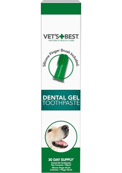 Vet's Best Aloe Vera ve Nane Özlü Köpek Diş Macunu 100 gr ve Parmak Fırça