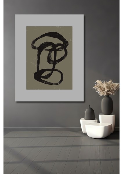 Dekoratif Ahşap Dikdörtgen Tablo Soyut Fırça Darbesi