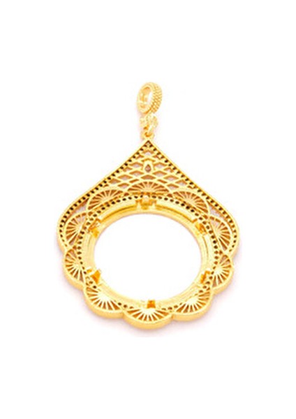 Altın Kaplama Kolye Ucu Kadınlar İçin Zarif Tasarım TGR-598 Tek Ebat