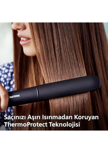 Philips Saç Düzleştirici, Keratin Seramik Plaka, Thermoprotect Teknolojisi, 2 Sıcaklık Ayarı, Tuş Kilidi, 60 Saniyede Isınma, 220°C’YE Kadar Sıcaklık Ayarı, BHS375/00 fiyatları
