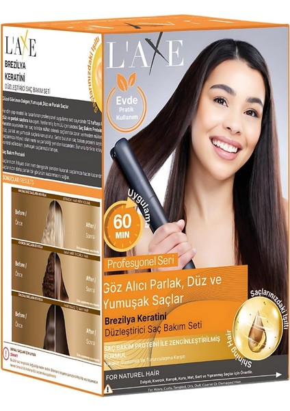 Laxe Yıpranmış Saçlar Için Brezilya Keratini Düzleştirici Saç Bakım Seti modelleri