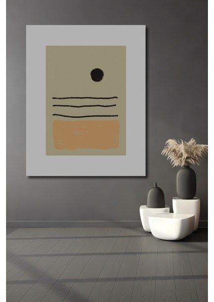 Dekoratif Ahşap Dikdörtgen Tablo Soyut Sanat Çizgileri