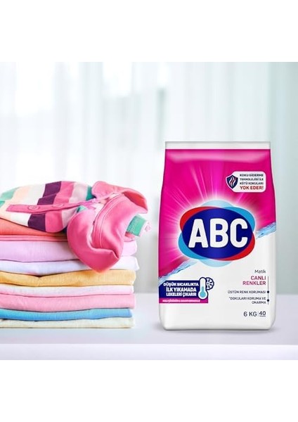 Abc Matik Renkliler 40 Yıkama Toz Çamaşır Deterjanı (1 x 6 Kg) fiyatları