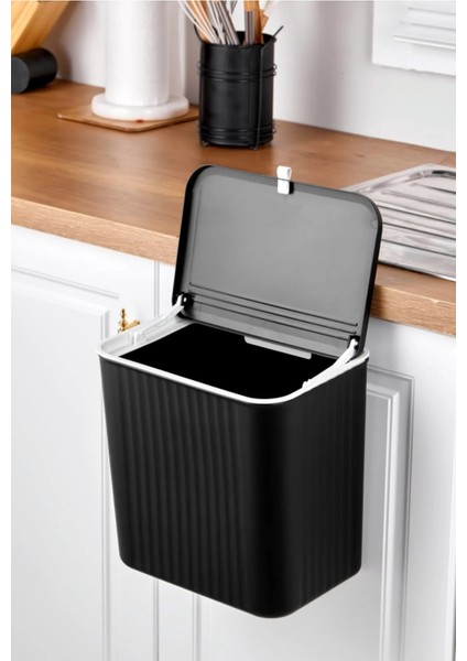 Fonksiyonel 2 Yönlü Açılır Kapaklı Kullanışlı Mutfak Tezgah Üstü Veya Dolap Askılı Çöp Kovası 15 Lt fırsatları
