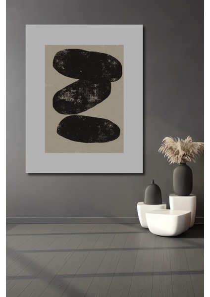 Dekoratif Ahşap Dikdörtgen Tablo Soyut Taş Katmanları