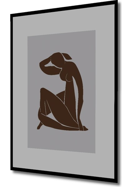 Dekoratif Ahşap Dikdörtgen Tablo Düşünen Kadın Silüet Çerçeve Görünümlü fiyatları