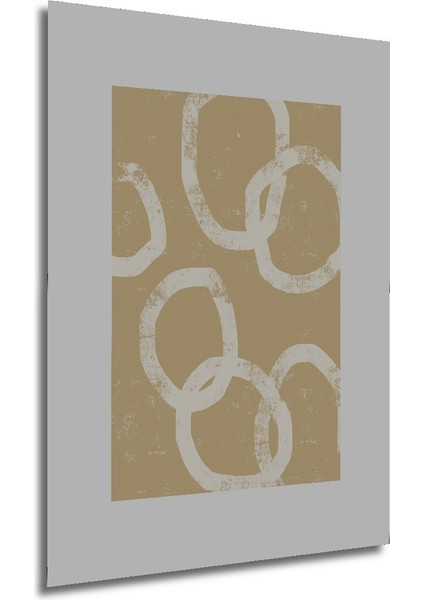 Dekoratif Ahşap Dikdörtgen Tablo Soyut Daireler modelleri