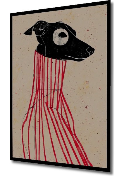 Dekoratif Ahşap Dikdörtgen Tablo Köpek Portresi Çerçeve Görünümlü fiyatları