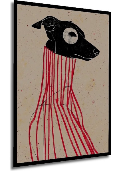 Dekoratif Ahşap Dikdörtgen Tablo Köpek Portresi Çerçeve Görünümlü modelleri