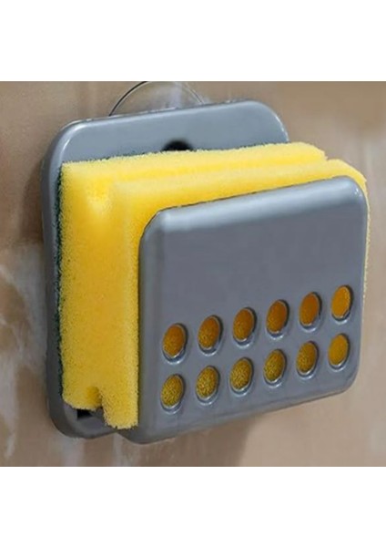 Yapışkanlı Vantuzlu Bulaşık Süngeri Askısı - 1 Adet Sünger Hediyeli modelleri