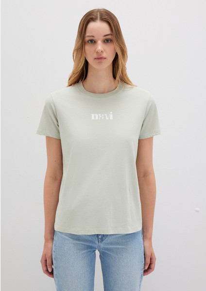 Mavi Baskılı Yeşil Tişört 1612241-70148