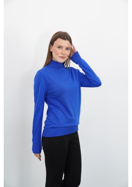 Yarım Balıkçı Yaka Triko-Saks