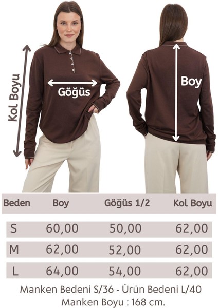 Polo Yaka Düğmeli Triko-Kahverengi indirimleri