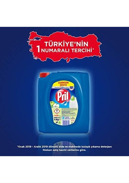 Pril Elma Kokulu Elde Yıkama Sıvı Bulaşık Deterjanı 1 x 4 kg , Elma 4kg fiyatları