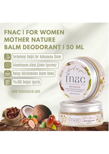Fnac | Unisex | Kokusuz -%100 Doğal Be Natural Krem Deodorant - Alüminyumsuz Ter Kokusu Önleyici Balm fiyatları
