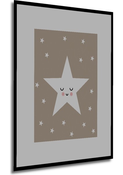 Dekoratif Ahşap Dikdörtgen Tablo Sevimli Yıldızlar Çerçeve Görünümlü modelleri