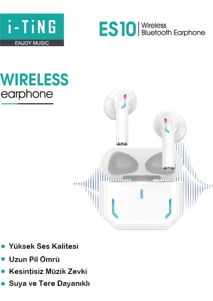 İOS Android Tüm Telefonlarla Uyumlu Beyaz K3 Çipli %75 Güçlendirilmiş Batarya Bluetooth Kulaklık