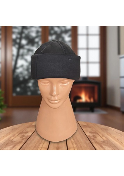 Gerçek Deri Siyah Ribana Deri Bere