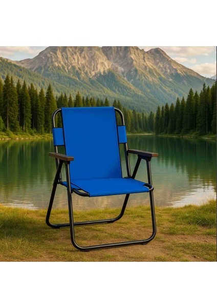 Sağlam Metal Katlanır Kamp Karavan Doğa Piknik Plaj Sandalyesi