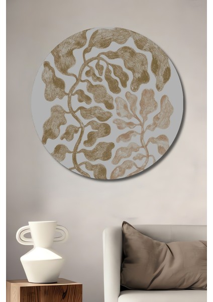 Dekoratif Ahşap Yuvarlak Tablo Doğa Desenleri