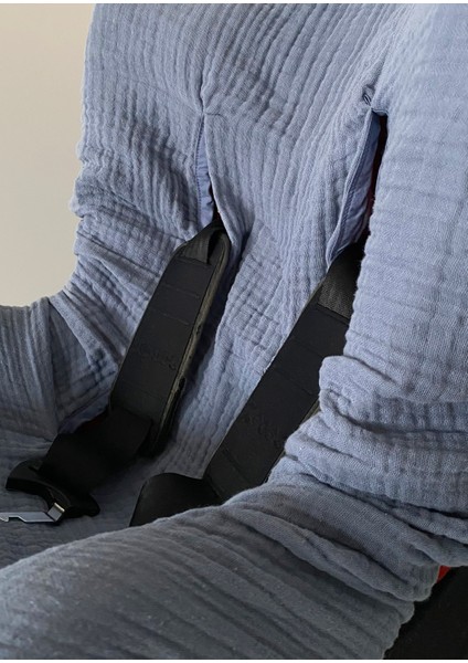 4 Katlı Müslin Bebek Oto Koltuk Kılıfı Lastikli %100 Pamuk Organik Oto Koltuk Kılıfı
