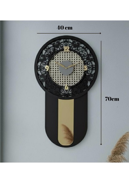 Hazeran Detaylı Dekoratif Nera Duvar Saati 40X70 Siyah-Altın fırsatları