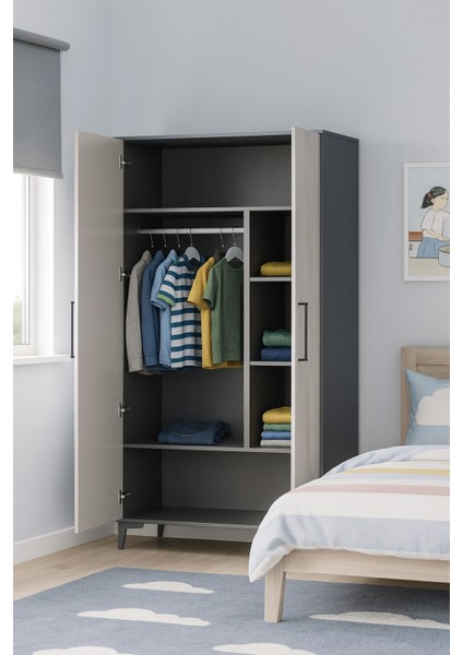 Poyraz Mdf 2 Kapaklı Genç Odası Dolabı fiyatları