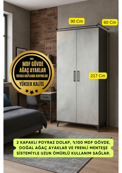 Poyraz Mdf 2 Kapaklı Genç Odası Dolabı modelleri