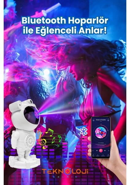 Gece Lambası Yıldız Projektör Astronot Işıklı Galaksi Samanyolu Projeksiyon Kumandalı modelleri