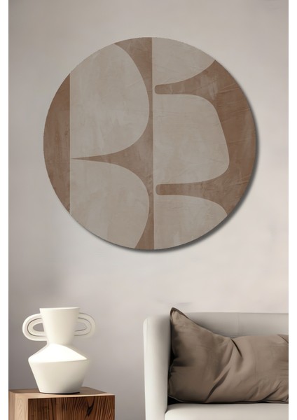 Dekoratif Ahşap Yuvarlak Tablo Soyut Sanat Formları