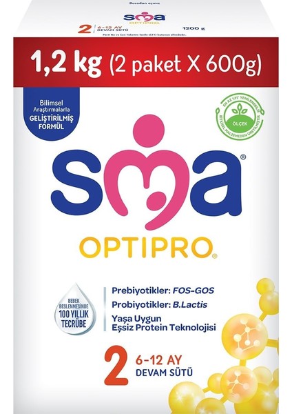 Sma Optipro 2, 6-12 Ay Bebek Sütü, 1.2 kg (2 x 600 G) modelleri