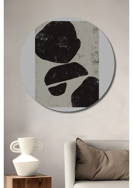 Dekoratif Ahşap Yuvarlak Tablo Soyut Denge