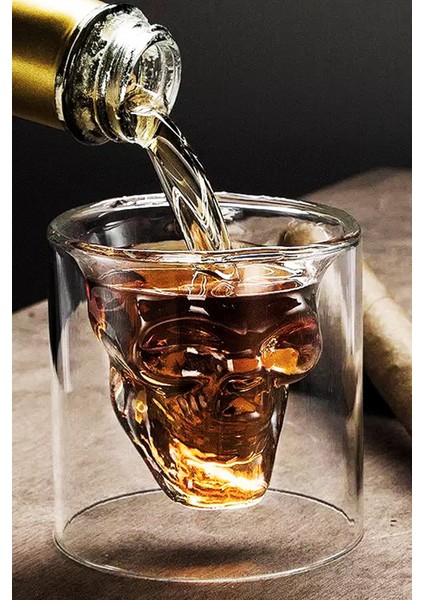 75 ml Kuru Kafa Cam Bardak -Likör Shot - Içecek Bardağı -Crystal Head
