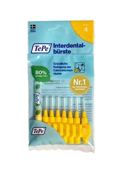 Tepe 0.7 mm - Sarı Diş Arayüz Fırçası (1x 8 Adet)