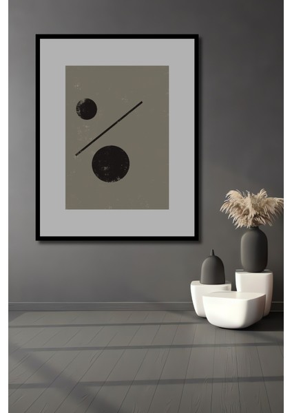 Dekoratif Ahşap Dikdörtgen Tablo Geometrik Şekiller Çerçeve Görünümlü