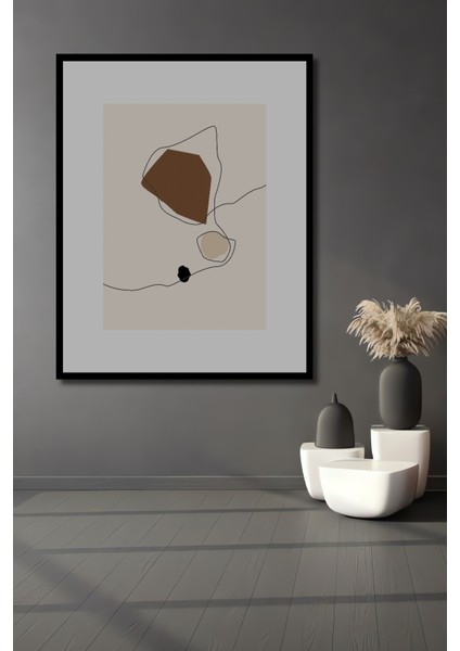 Dekoratif Ahşap Dikdörtgen Tablo Soyut Sanat Çerçeve Görünümlü