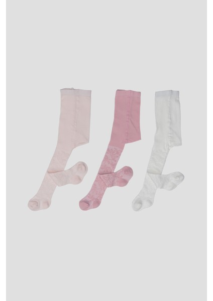 3 Adet Jakar Desenli Pamuklu Kız Çocuk ve Bebek Külotlu Çorap fiyatları