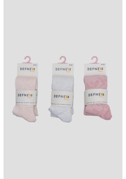 3 Adet Jakar Desenli Pamuklu Kız Çocuk ve Bebek Külotlu Çorap indirimleri