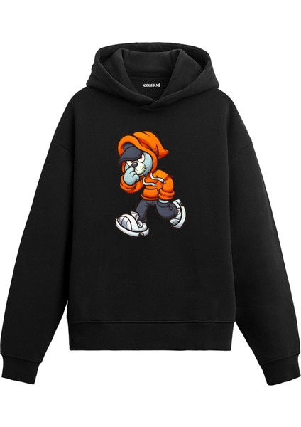 Sokak Tarzı Karakter Baskılı Hoodie