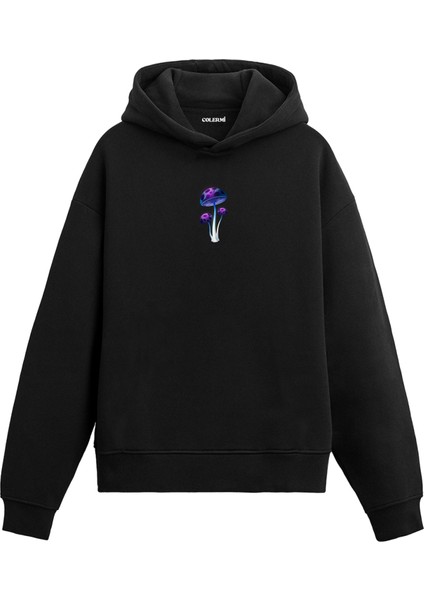 Üçlü Mantar Baskılı Hoodie