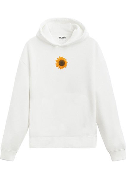 Ayçiçeği Figürlü Minimal Hoodie
