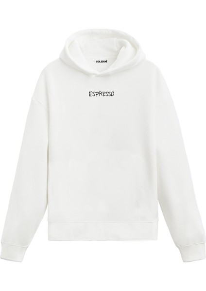 Espresso Yazılı Hoodie