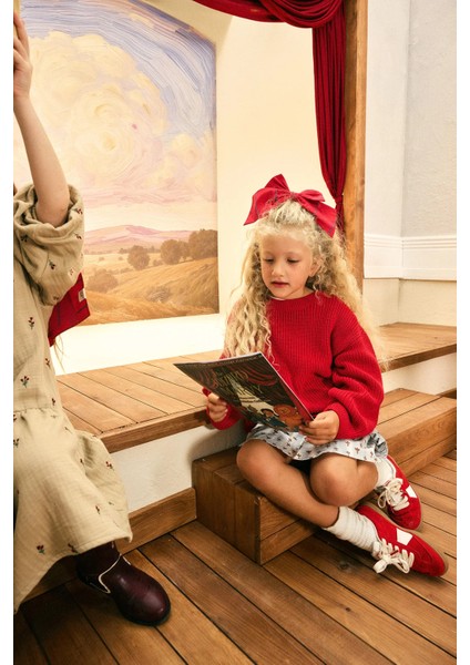 Pamuk Örme Kazak Kırmızı indirimleri